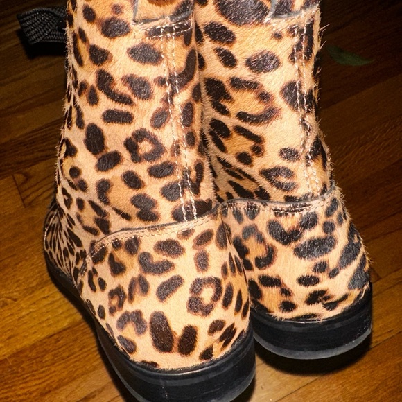 Kate Spade Romia Leopard Hair Calf Leather Side Zip Lace Front Flat Boot Size 9 - Picture 3 of 8